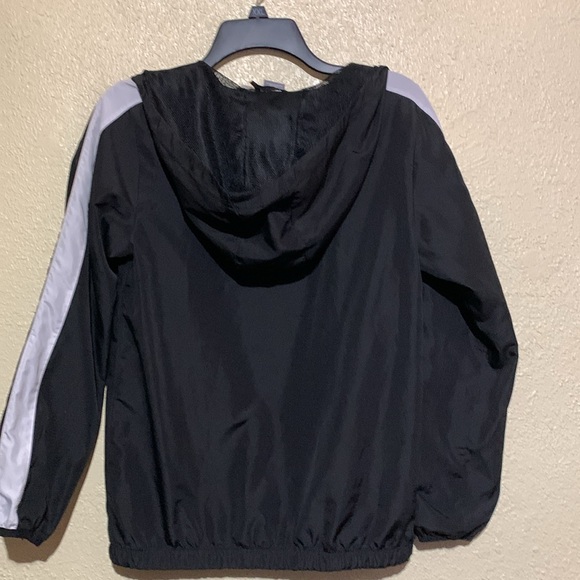 PUMA Light Jacket S 14-16 Black White with Hoodie Zip Up Pockets Polyester - Picture 12 of 16
